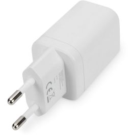 DIGITUS Cargador USB-A / USB-C Dual Port 30W con QC3.0 y Power Delivery 3.0 para Smartphone Blanco