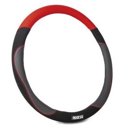 Sparco Funda Volante S122 Rojo Ante PVC Caucho Universal 37-38 cm Antidesgaste Agarre Cómodo