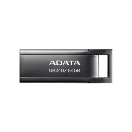 Adata Memoria USB 3.2 UR340 64GB Metal Black - Modelo AROY-UR340-64GBK - Hasta 100MB/s Lectura