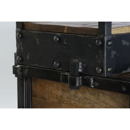 DKD Home Decor Estanteria Vintage Natural Negro 164 x 47 x 226 cm Madera Reciclada Metal 4 Cajones 6 Estantes