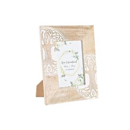 DKD Home Decor Marco de Fotos 13x18 cm Indio Hamsa Árbol de la Vida Decapé Madera Mango y Cristal Marrón Blanco 23x28x2 cm Precio: 9.89000034. SKU: S3032258