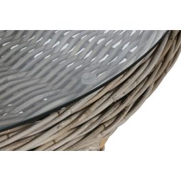 DKD Home Decor Mesa Comedor Indonesia 1c24 Ratán Cristal Templado 120 x 82 x 120 cm