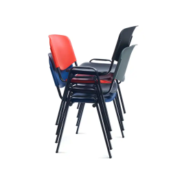 Rocada Silla Confidente Estructura Metálica Respaldo y Asiento en Polímero Color Gris