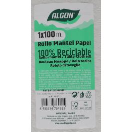 Rollo Mantel Blanco con Mandril 1x100 Algon (6 Unidades) Rollo Mantel Blanco con Mandril 1x100 Algon (6 Unidades)