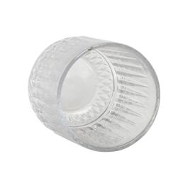 DKD Home Decor Vaso de Cristal Transparente 275ml Set de 6 Rayado, Apto para Lavavajillas y Microondas