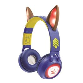 Lexibook LEX1695286883009 Casco Bluetooth y Cableado Luminiscente Plegable Diseño 3D Orejas Chase Paw Patrol con Limitación de Volumen