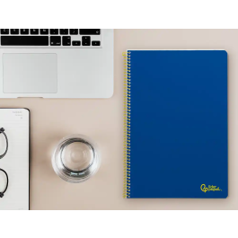 Liderpapel Cuaderno espiral Smart A4 tapa blanda 80 hojas 75gr cuadro 4mm con margen color azul oscuro