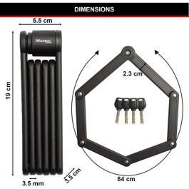 Candado plegable para bicicleta - MASTER LOCK - 8335EURDPRO - Acero endurecido, 4 llaves, soporte incluido