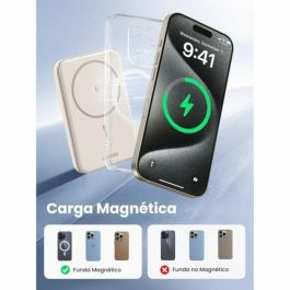 Ugreen 25207 Batería Externa Magnética 5000 mAh Qi 15W y PD 15W USB-C Compatible iPhone/Galaxy Negro