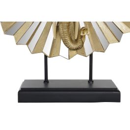 DKD Home Decor Figura Elefante Resina Cristal Dorado Negro 18 x 56.5 x 47 cm