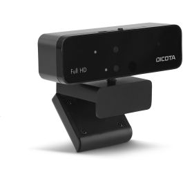 Dicota Webcam PRO Reconocimiento Facial Windows Hello Full HD 1080p Micrófono Omnidireccional Plug & Play con Cubierta de Privacidad