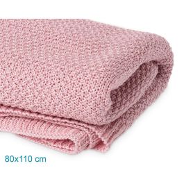 KioKids Manta de Bebé 100% Bambú Rosa 80x110 cm - Suave, Termoclimática, Certificado Oeko-Tex Standard 100, para Recién Nacido (+0 meses)