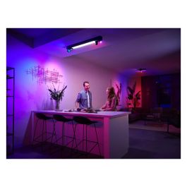 Philips Hue White & Color Ambiance Plafón Centris Spot 4 Focos GU10, Inteligente Bluetooth/Zigbee, Negro, 4200 lm, Regulable con App y Interruptor