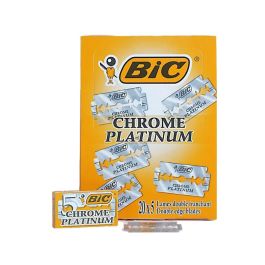 Bic Hojas de Afeitar Doble Filo Cromo Platino para Afeitados y Acabados, Paquete de 100 Unidades en 20 Blisters Precio: 13.50000025. SKU: S4245547