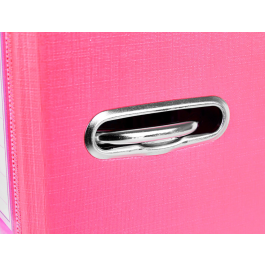 Liderpapel Archivador de Palanca Folio Documenta Forrado PVC Rado Lomo 52 mm Rosa con Compresor Metálico