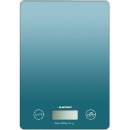 Blaupunkt BP4014 Báscula de Cocina Electrónica Digital | 5 kg Capacidad | Función Tara | Superficie de Cristal Azul