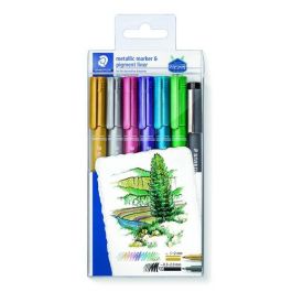 Staedtler 8323 Rotuladores metálicos, blíster 6 unidades colores surtidos + 1 rotulador calibrado 308 C2-9, punta redonda 1-2 mm Precio: 9.5000004. SKU: B1FEPBDLXF