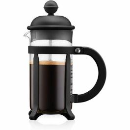 Bodum BOD0727015124599 Cafetera de Prensa Francesa JAVA Negra 0,35 L Acero Inoxidable y Vidrio Borosilicato
