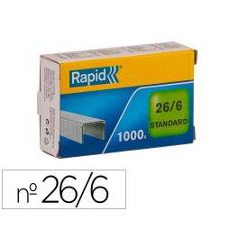 Rapid Grapas 26/6 mm Galvanizada Caja de 1000 Unidades Confort Alambre Flexible (hasta 20 hojas) Precio: 0.69000008. SKU: B1A5L8EH4Y
