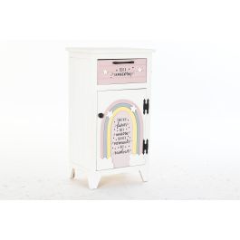 DKD Home Decor Mesita de Noche Infantil de Paulownia con 1 Cajón y 1 Puerta, Blanco y Rosa, 40x29x73.5 cm Precio: 48.94692. SKU: S3028977