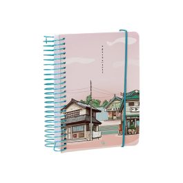 Agenda Espiral Liderpapel Santorini A6 2025 Dia Pagina Atardecer Rosa Papel 60 gr