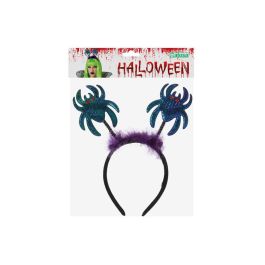 Diadema Arañas Halloween Morado Mujer Adulto