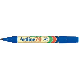 Artline EK-70 Rotulador Permanente Azul Punta Redonda 1.5 mm para Papel, Metal y Cristal