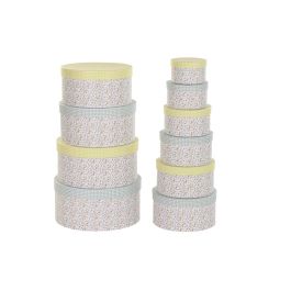 DKD Home Decor Caja Shabby Colección Vichy sweet, de Cartón Verde Amarillo Multicolor, 37.5x37.5x18 cm, Set de 10 con Flores Precio: 33.396. SKU: S3027969