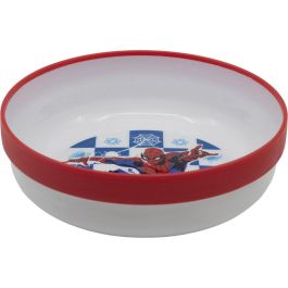 Marvel CZ11291 Cuenco Premium Bicolor Antideslizante Spiderman, Plástico Alimentario Libre BPA, Apto Microondas, Niños +4 años.