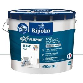 Pintura monocapa para paredes y techos blanco mate 10L Ripolin