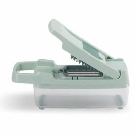 Livoo MEN435 Mandolina multifunción de cocina, 8 cuchillas de acero inoxidable, bandeja recolectora de 1,5 L para corte seguro