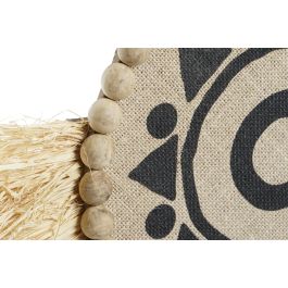 DKD Home Decor Decoración Pared Balines Fibra con Flecos Tonos Natural y Blanco, Alto 66 cm, Ancho 52 cm - Pack de 2 Unidades