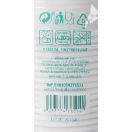 Vaso Blanco 200 cc - Pack de 25 - Algon (24 Unidades) Vaso Blanco 200 cc - Pack de 25 - Algon (24 Unidades)