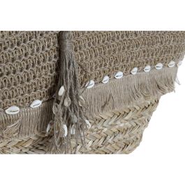 DKD Home Decor Bolso Mediterraneo de Seagrass Natural con Conchas y Hecho a Mano 15 x 51.5 x 53 cm