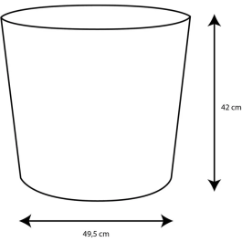 EDA Element Maceta Cónica Ø 50 cm 62,2 L Sistema de Drenaje Interior y Exterior Caqui 022057VKASX3