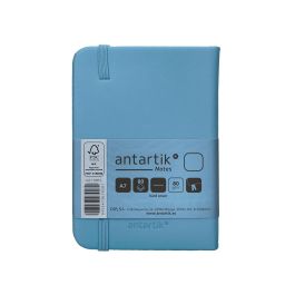 Cuaderno Con Gomilla Antartik Notes Tapa Dura A7 Hojas Lisas Azul Claro 80 Hojas 80 gr Fsc