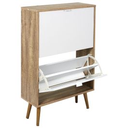 Home Deco Factory Mueble Zapatero 2 Puertas Essentiel, Diseño Bicolor Madera y Blanco, 60x23.5x91.5 cm Precio: 62.59000033. SKU: B1BAQKTK67