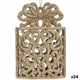 Adorno Navideño Caja De Regalo Champagne Plástico Purpurina 7,5 x 11,5 x 4 cm (24 Unidades) Adorno Navideño Caja De Regalo Champagne Plástico Purpurina 7,5 x 11,5 x 4 cm (24 Unidades)