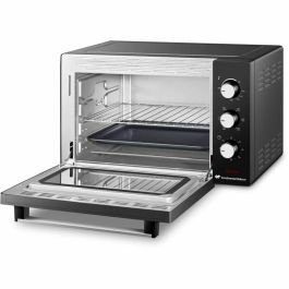 Continental Edison MF38N Minihorno 38L, 1600W, Negro, con 2 niveles de potencia, temporizador y controles mecánicos