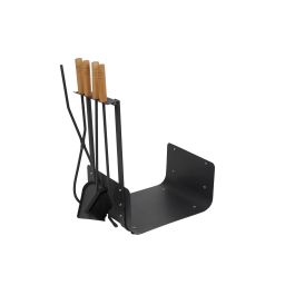 DKD Home Decor Leñera Vintage de Acero y Madera, Colores Negro y Natural, Set de 4 Piezas Desmontables, Medidas: 2.5 x 57 x 11 cm Precio: 63.50000019. SKU: S3027975