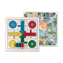 Tablero parchis 4 y oca de madera 33x33 cm con accesorios Tablero parchis 4 y oca de madera 33x33 cm con accesorios