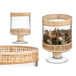 Portavela Copa Cilindrica Vidrio Rattan Giftdecor 15X24CM (6 Unidades) Precio: 68.4999997. SKU: B1E9CK7JJD
