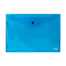 Carpeta Liderpapel Dossier Broche 34042 Polipropileno Din A4 Azul Transparente 50 Hojas 12 unidades