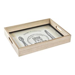 DKD Home Decor Bandeja Shabby Cafe Vichy Verde Menta Marron de Madera y Cristal, 40x30x6 cm - Juego de 4 Unidades Precio: 37.62132. SKU: B19J58Z3E3