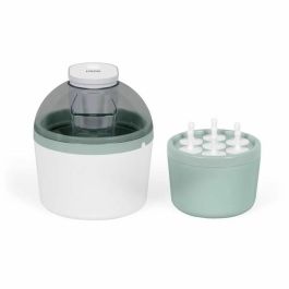 Livoo DOM461 Heladera 1 L con Depósito Acumulador de Frío, Cuchilla Mezcladora, Tapa Transparente y Molde para 7 Helados con Palitos