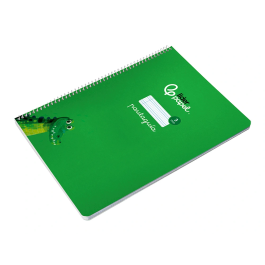 Liderpapel Cuaderno Espiral Pautaguía A4 Tapa Blanda 80 Hojas 75gr Cuadro Pautado 3mm Verde