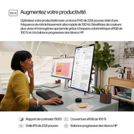 HP 524pf Monitor Series 5 Pro de 23.8 pulgadas FHD para trabajo, con claridad visual, confort ajustable y diseño moderno