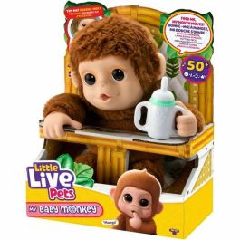 Moose Little Live Pets Mono de Peluche Interactivo Superinteractivo con +40 Sonidos y Reacciones, se columpia, para +3 años