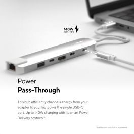 Hub USB Linq Byelements LQ49061 Blanco Gris