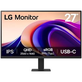 LG Monitor IPS QHD de 27 pulgadas (68,6 cm) para PC, resolución 2560x1440, 100Hz, 5ms, conector USB, montaje VESA, Negro